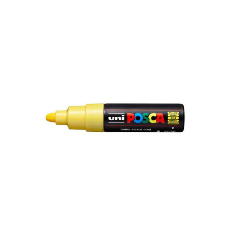 uniball-marcador-posca-pc-7m-no-permanente-punta-forma-de-bala-45-55mm-amarillo
