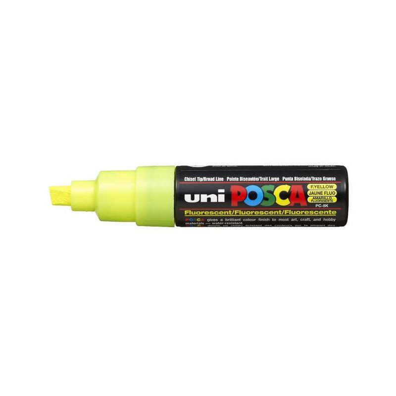 uniball-marcador-posca-pc-8k-no-permanente-punta-biselada-80mm-amarillo-fluor uniball-marcador-posca-pc-8k-no-permanente-punta-biselada-80mm-amarillo-fluor