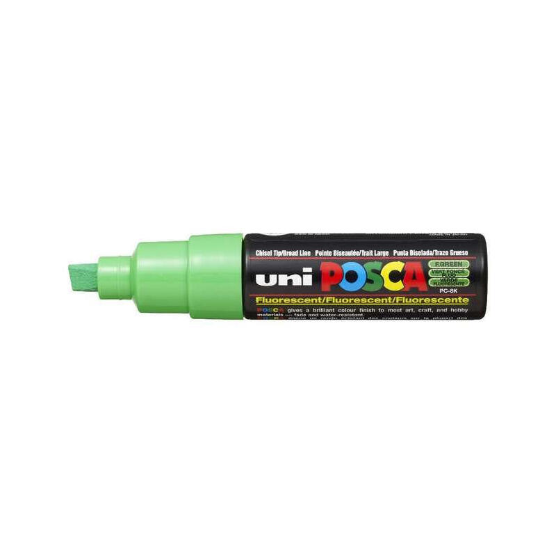 posca-marcador-pc-8k-no-permanente-punta-biselada-80mm-verde-fluor