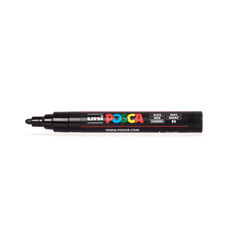 posca-marcador-pc-5m-no-permanente-punta-forma-de-bala-18-25-mm-negro posca-marcador-pc-5m-no-permanente-punta-forma-de-bala-18-25-mm-negro