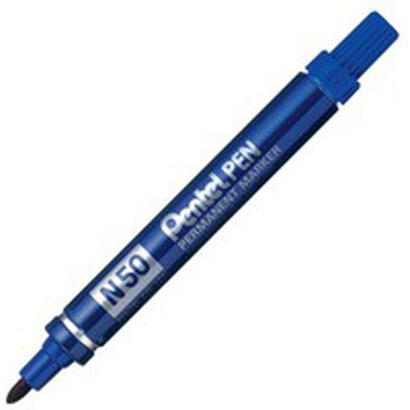 pentel-pen-n50-be-marcador-permanente-cuerpo-aluminio-azul-y-punta-media-conica-12u-
