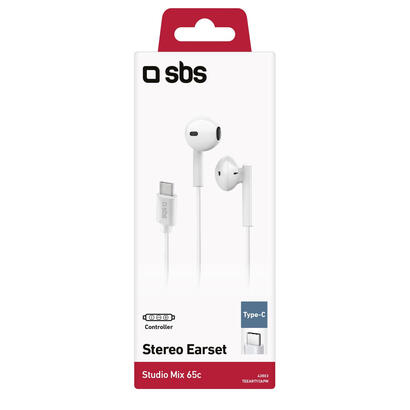 sbs-studio-mix-65c-auriculares-alambrico-usb-tipo-c-blanco