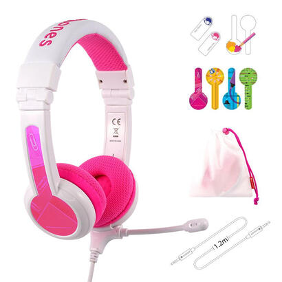 buddyphones-school-auriculares-alambrico-diadema-llamadasmusica-rosa-blanco