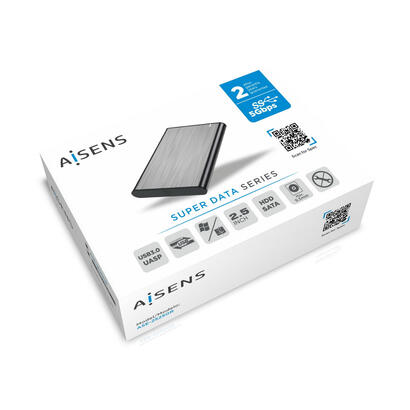 aisens-caja-externa-25-95mm-sata-a-usb-30usb31-gen1-gris-ase-2525b