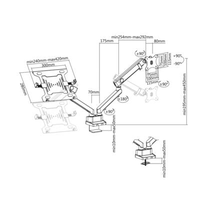 aisens-soporte-de-mesa-pro-contrapeso-giratorio-e-inclinable-para-portatil-y-monitor-17-32-color-negro