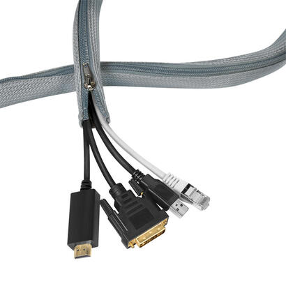 logilink-kab0072-funda-cable-con-cremallera-poliester-o-30-mm-gris-2m