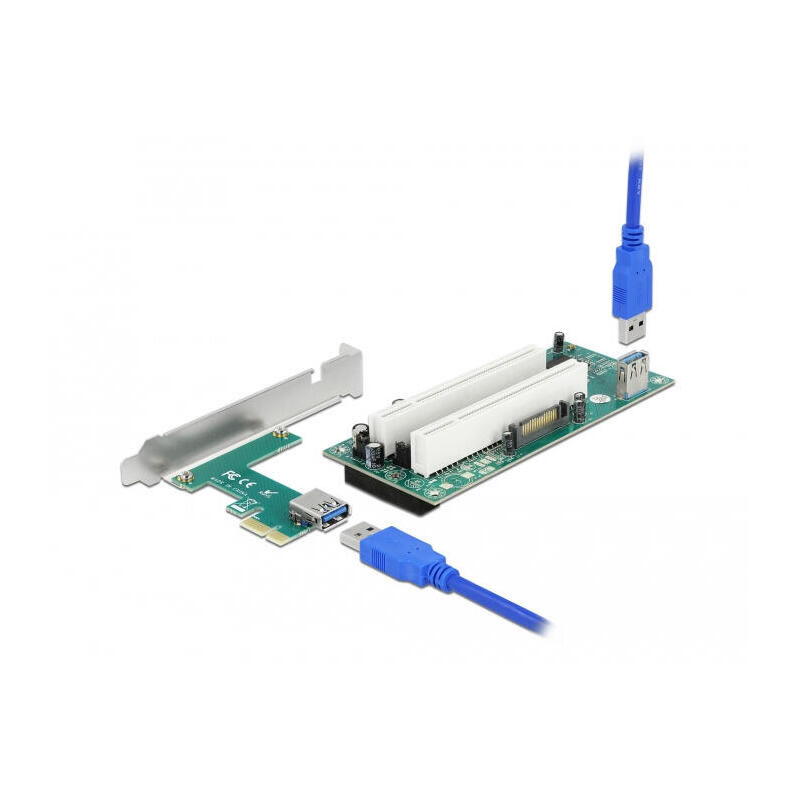 tarjeta-riser-pci-express-x1-a-2-x-pci-32-bit-ranura-con-cable-de-60-cm