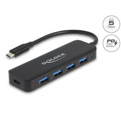 delock-hub-usb-type-c-de-4-puertos-usb-32-gen-1-con-power-delivery-de-85-vatios