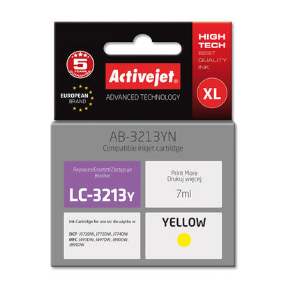 tinta-activejet-ab-3213yn-brother-lc3213y-reemplazo-supremo-7-ml-amarillo