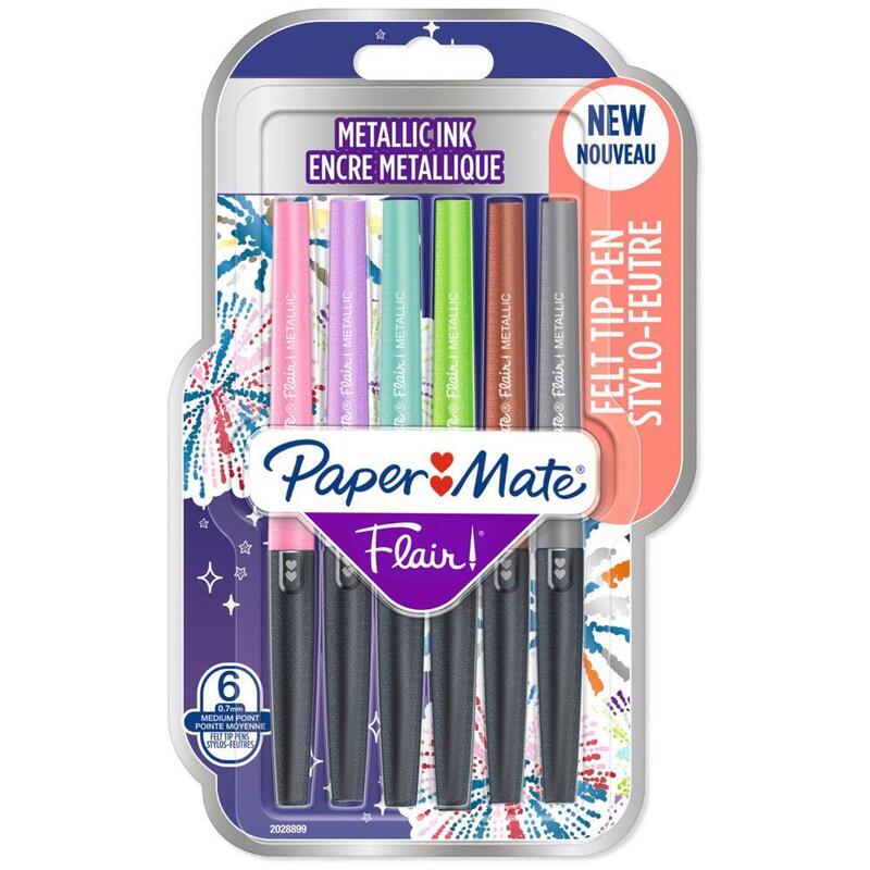 boligrafo-fibra-paper-mate-flair-6er-metallic-m-07-mm-blister