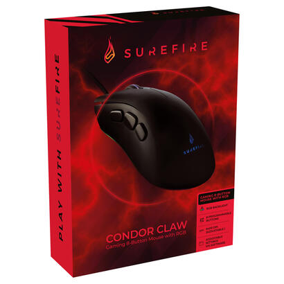 verbatim-raton-gaming-surefire-condor-claw-cable-usb-6400dpi-diestros-8-botones-programables-rgb-led-negro