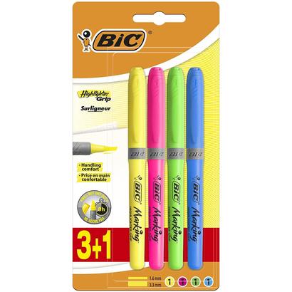 bic-highlighter-grip-pack-de-4-marcadores-fluorescentes-tinta-con-base-de-agua