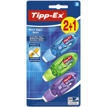 tipp-ex-micro-tape-twist-21-pack-de-3-cintas-correctoras-5mm-x-8m-cabezal-rotativo-escritura-instantanea
