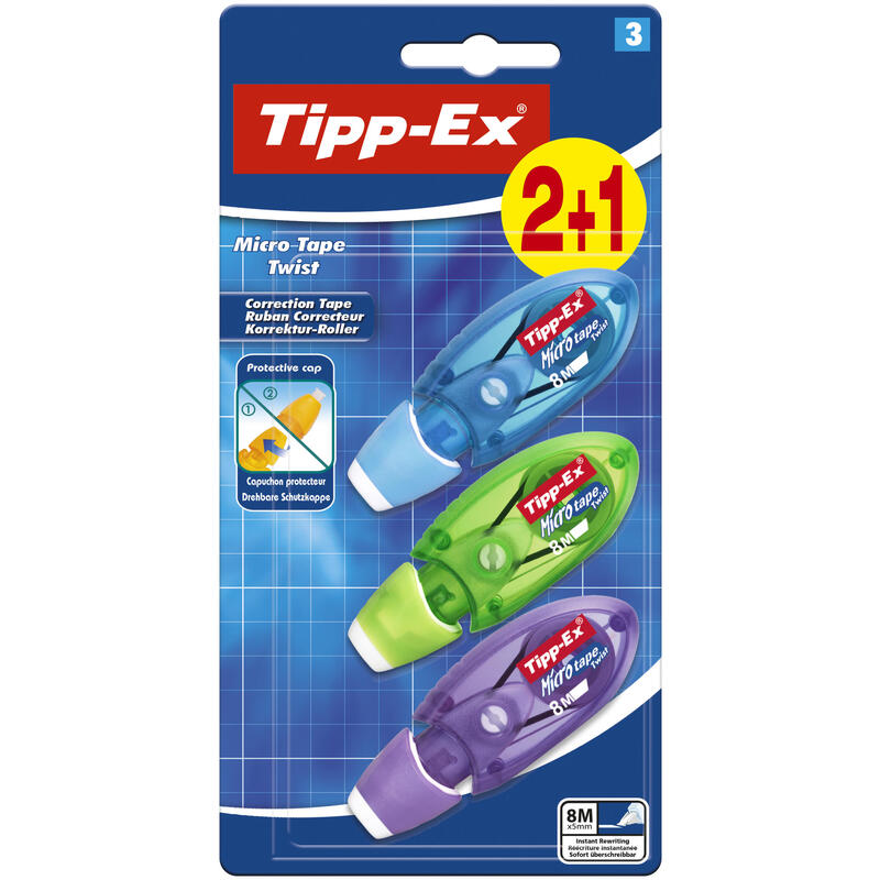 tipp-ex-micro-tape-twist-21-pack-de-3-cintas-correctoras-5mm-x-8m-cabezal-rotativo-escritura-instantanea