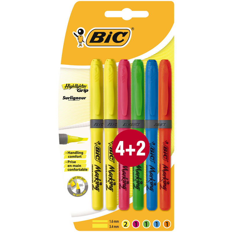 bic-brit-liner-grip-42-pack-de-6-marcadores-fluorescentes-