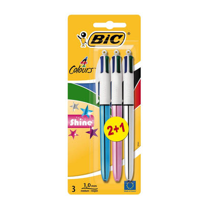 bic-4-colours-shine-21-pack-de-3-boligrafos-de-bola-retractil