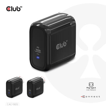 club3d-cargador-1xusb-typ-c-pd-65w-retail