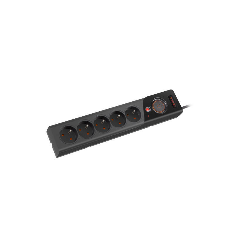 armac-surge-protector-z5-3m-5x-french-outlets-10a-cable-organizer-black