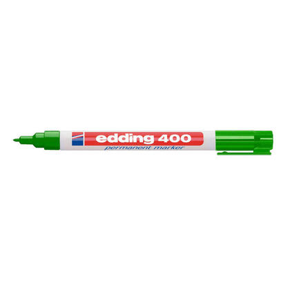 pack-de-10-unidades-edding-400-rotulador-permanente-punta-redonda-trazo-1-mm-recargable-secado-rapido-color-verde