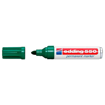 pack-de-10-unidades-edding-550-rotulador-permanente-punta-redonda-trazo-entre-3-y-4-mm-recargable-secado-rapido-color-verde