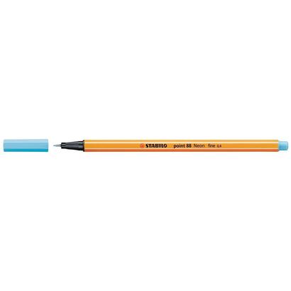 pack-de-10-unidades-stabilo-point-88-rotulador-de-punta-fina-de-fibra-trazo-de-04-mm-tinta-con-base-de-agua-color-azul-neon