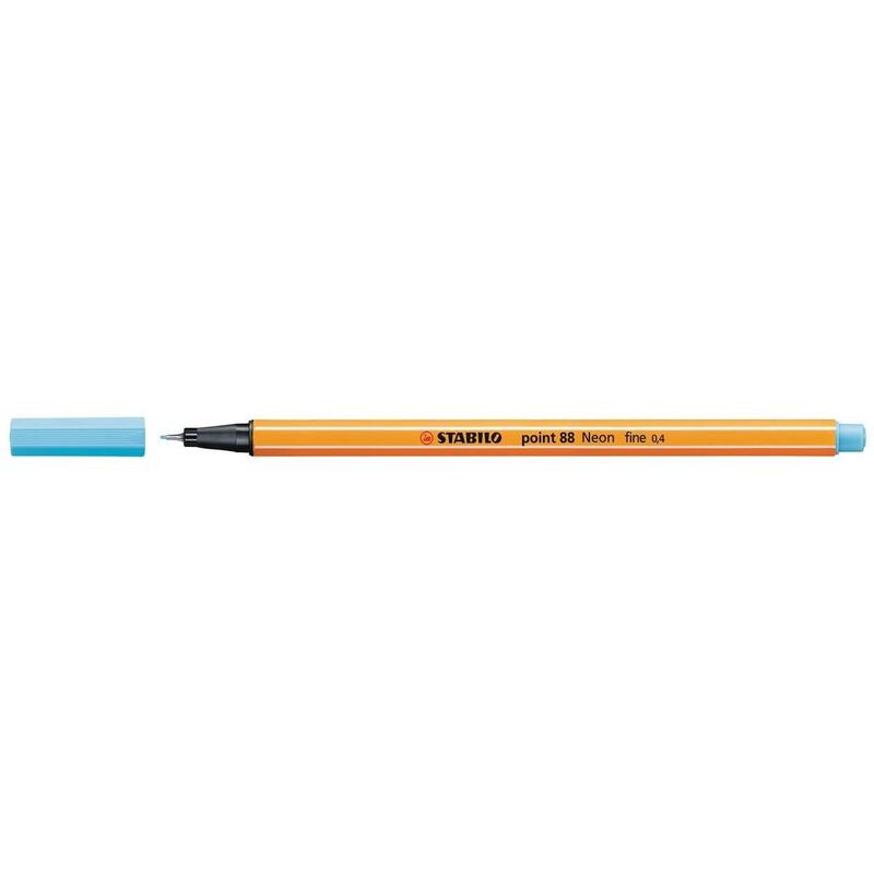 pack-de-10-unidades-stabilo-point-88-rotulador-de-punta-fina-de-fibra-trazo-de-04-mm-tinta-con-base-de-agua-color-azul-neon