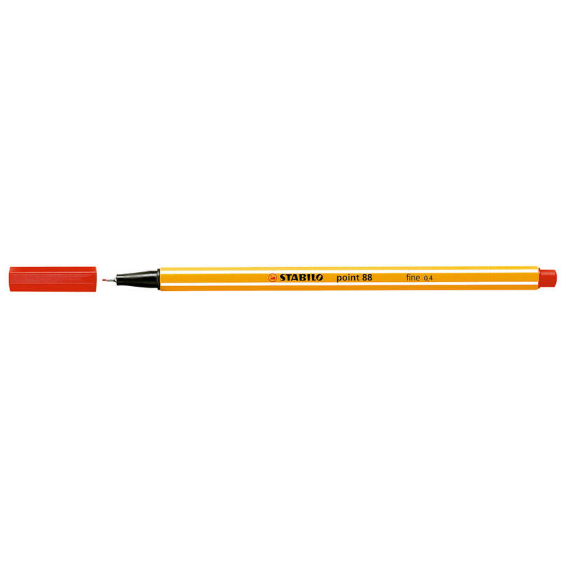 pack-de-10-unidades-stabilo-point-88-rotulador-de-punta-fina-de-fibra-trazo-de-04-mm-tinta-con-base-de-agua-color-rojo