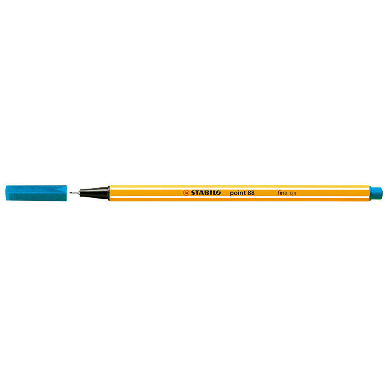 pack-de-10-unidades-stabilo-point-88-rotulador-de-punta-fina-de-fibra-trazo-de-04-mm-tinta-con-base-de-agua-color-azul-turquesa