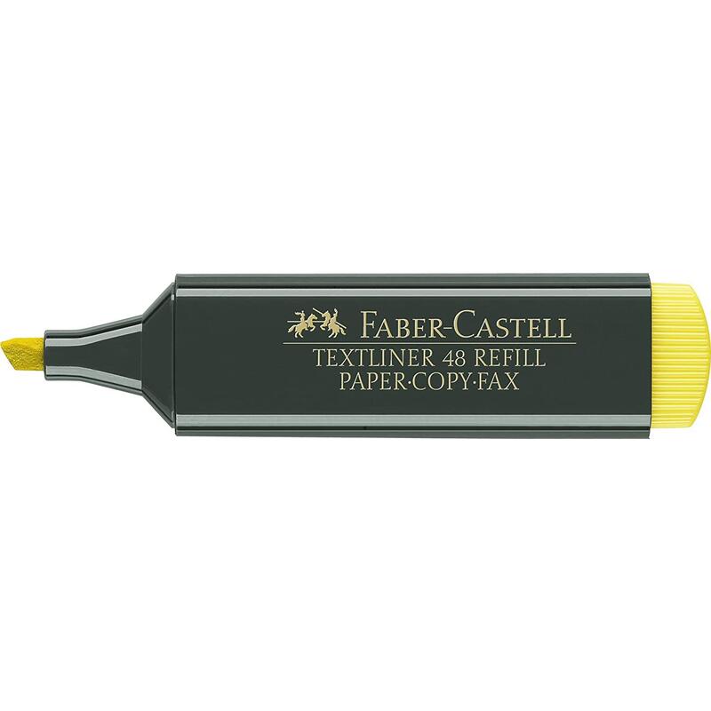 pack-de-10-unidades-faber-castell-rotulador-marcador-fluorescente-textliner-48-punta-biselada-trazo-entre-12mm-y-5mm-tinta-con-b