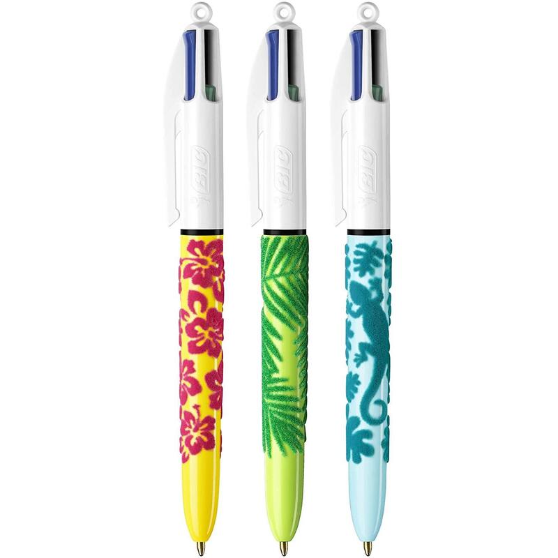 pack-de-12-unidades-bic-4-colours-velours-boligrafo-de-bola-retractil-punta-media-de-10-mm-tinta-con-base-de-aceite-diseno-jungl