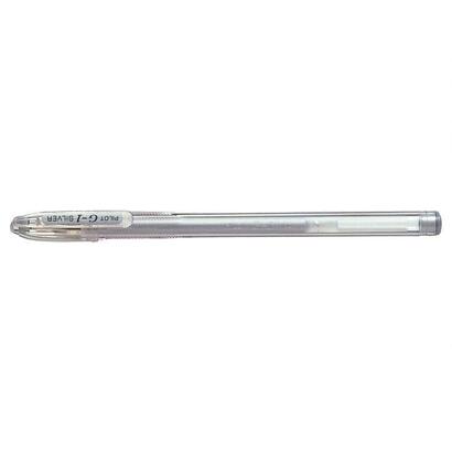 pack-12-unidades-pilot-boligrafo-de-gel-g1-recargable-punta-de-bola-07mm-trazo-032mm-cuerpo-transparente-color-plata