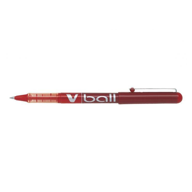 pack-12-unidades-pilot-boligrafo-de-tinta-liquida-v-ball-05-rollerball-punta-de-bola-redonda-05mm-trazo-03mm-color-rojo