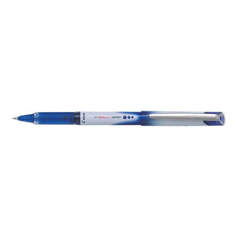 pack-12-unidades-pilot-boligrafo-de-tinta-liquida-v-ball-grip-07-punta-de-bola-conica-07mm-trazo-05mm-grip-de-goma-color-azul