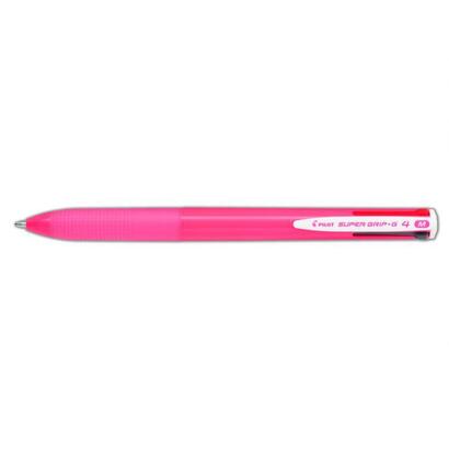 pack-12-unidades-pilot-boligrafo-de-bola-retractil-super-grip-g4-4-colores-punta-10mm-trazo-027mm-cuerpo-rosa