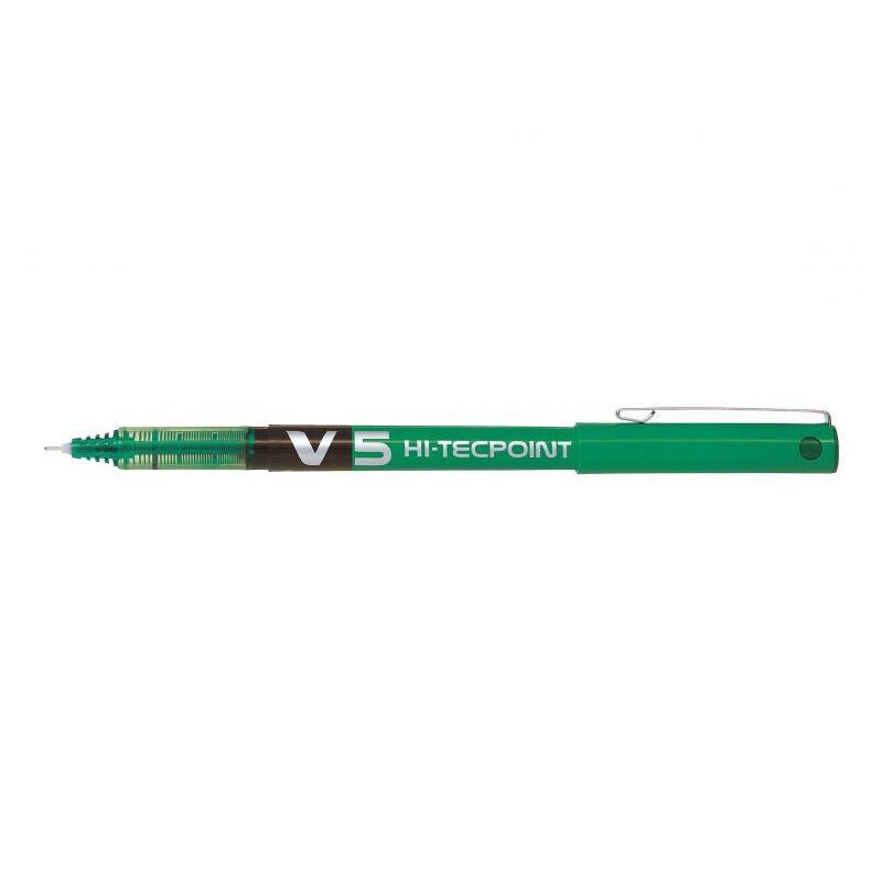 pack-12-unidades-pilot-boligrafo-de-tinta-liquida-v5-hi-tecpoint-rollerball-punta-fina-de-aguja-05mm-trazo-03mm-color-verde