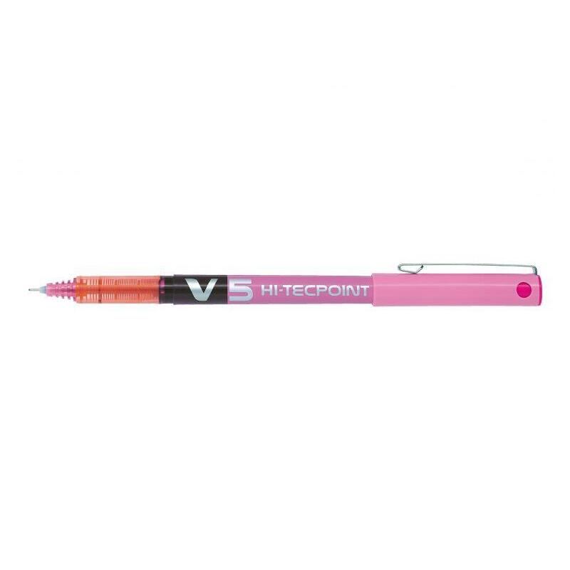 pack-12-unidades-pilot-boligrafo-de-tinta-liquida-v5-hi-tecpoint-rollerball-punta-fina-de-aguja-05mm-trazo-03mm-color-rosa