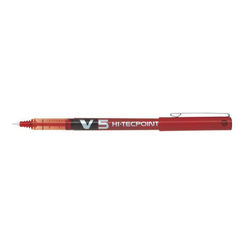 pack-12-unidades-pilot-boligrafo-de-tinta-liquida-v5-hi-tecpoint-rollerball-punta-fina-de-aguja-05mm-trazo-03mm-color-rojo
