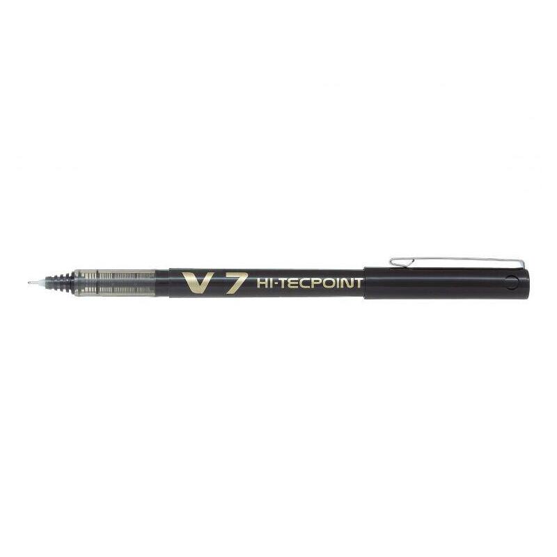 pack-12-unidades-pilot-boligrafo-de-tinta-liquida-v7-hi-tecpoint-rollerball-punta-fina-de-aguja-07mm-trazo-05mm-color-negro