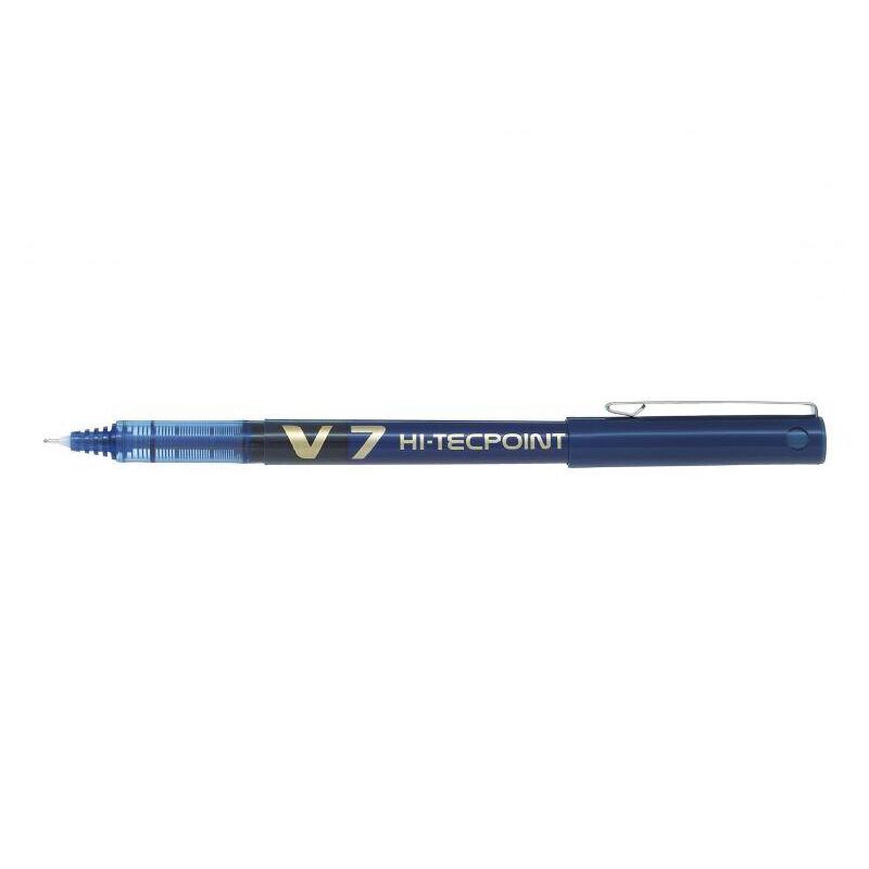 pack-12-unidades-pilot-boligrafo-de-tinta-liquida-v7-hi-tecpoint-rollerball-punta-fina-de-aguja-07mm-trazo-05mm-color-azul