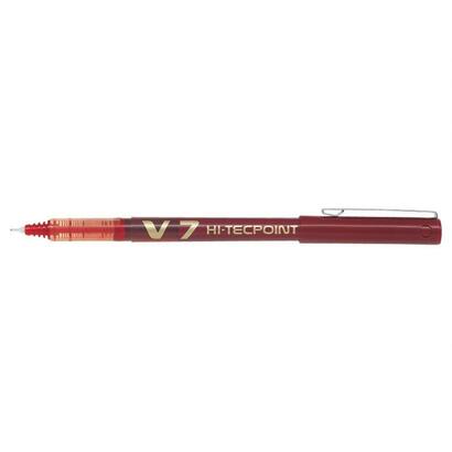 pack-12-unidades-pilot-boligrafo-de-tinta-liquida-v7-hi-tecpoint-rollerball-punta-fina-de-aguja-07mm-trazo-05mm-color-rojo