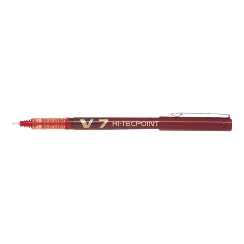 pack-12-unidades-pilot-boligrafo-de-tinta-liquida-v7-hi-tecpoint-rollerball-punta-fina-de-aguja-07mm-trazo-05mm-color-rojo