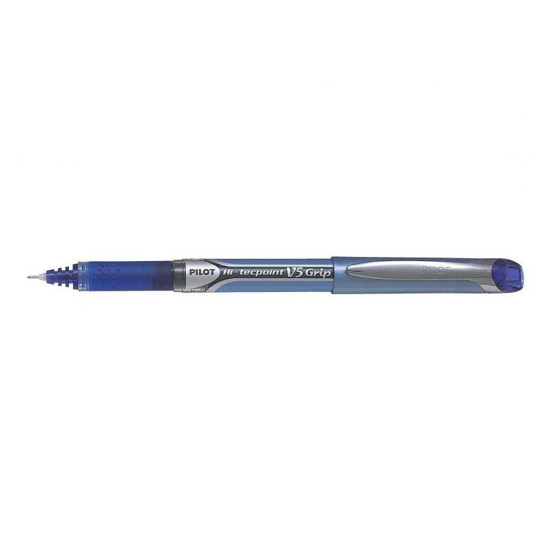 pack-12-unidades-pilot-boligrafo-de-tinta-liquida-hi-tecpoint-v5-grip-punta-fina-de-aguja-05mm-trazo-03mm-color-azul