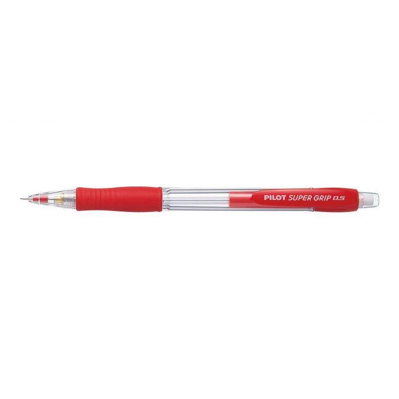 pack-de-12-unidades-pilot-portaminas-supergrip-h185-trazo-05mm-mina-hb-cuerpo-rojo