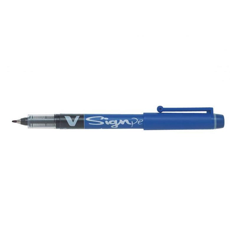 pack-de-12-unidades-pilot-rotulador-de-punta-fina-v-sign-pen-punta-fina-de-2mm-trazo-de-06mm-color-azul