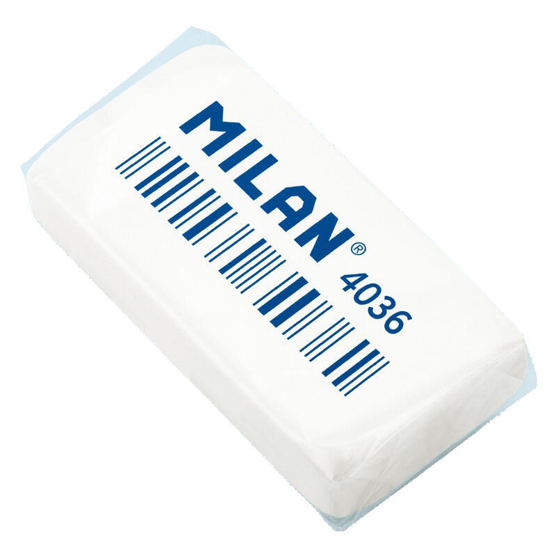 pack-de-36-unidades-milan-4036-goma-de-borrar-rectangular-miga-de-pan-caucho-sintetico-envuelta-individualmente-color-blanco