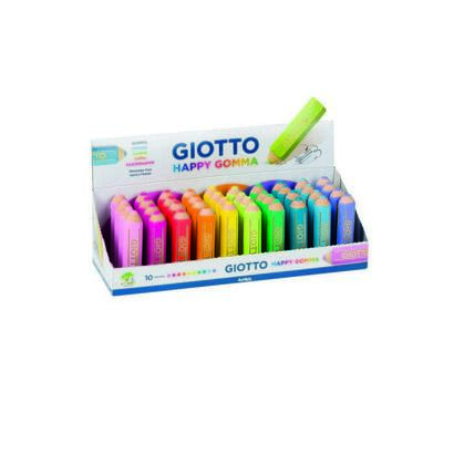 pack-de-40-unidades-giotto-happy-gomma-expositor-de-40-gomas-de-borrar-forma-de-lapiz-para-borrar-grafito-10-colores-fluo