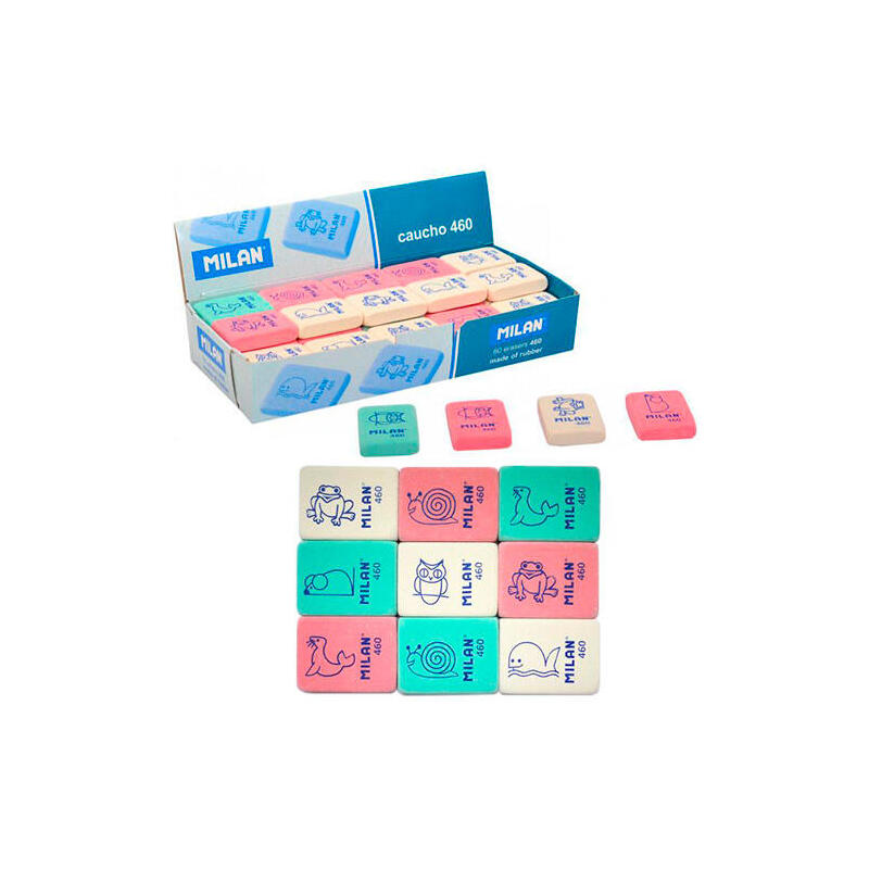 pack-de-60-unidades-milan-460-goma-de-borrar-rectangular-flexible-miga-de-pan-caucho-sintetico-dibujos-infantiles-colores-surtid