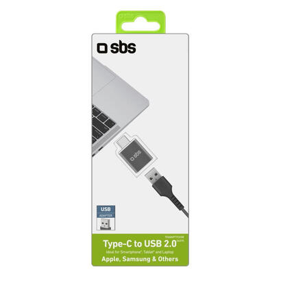 sbs-teadapttcusb-cambiador-de-genero-para-cable-usb-c-usb-a-negro