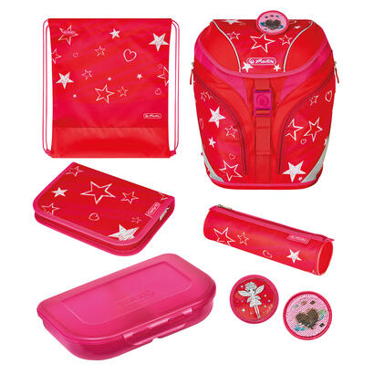 herlitz-softlight-plus-starsstrips-juego-de-mochila-escolar-chica-poliester-rosa-rojo