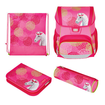 herlitz-loop-plus-bloomy-horse-juego-de-mochila-escolar-chica-poliester-rosa-amarillo